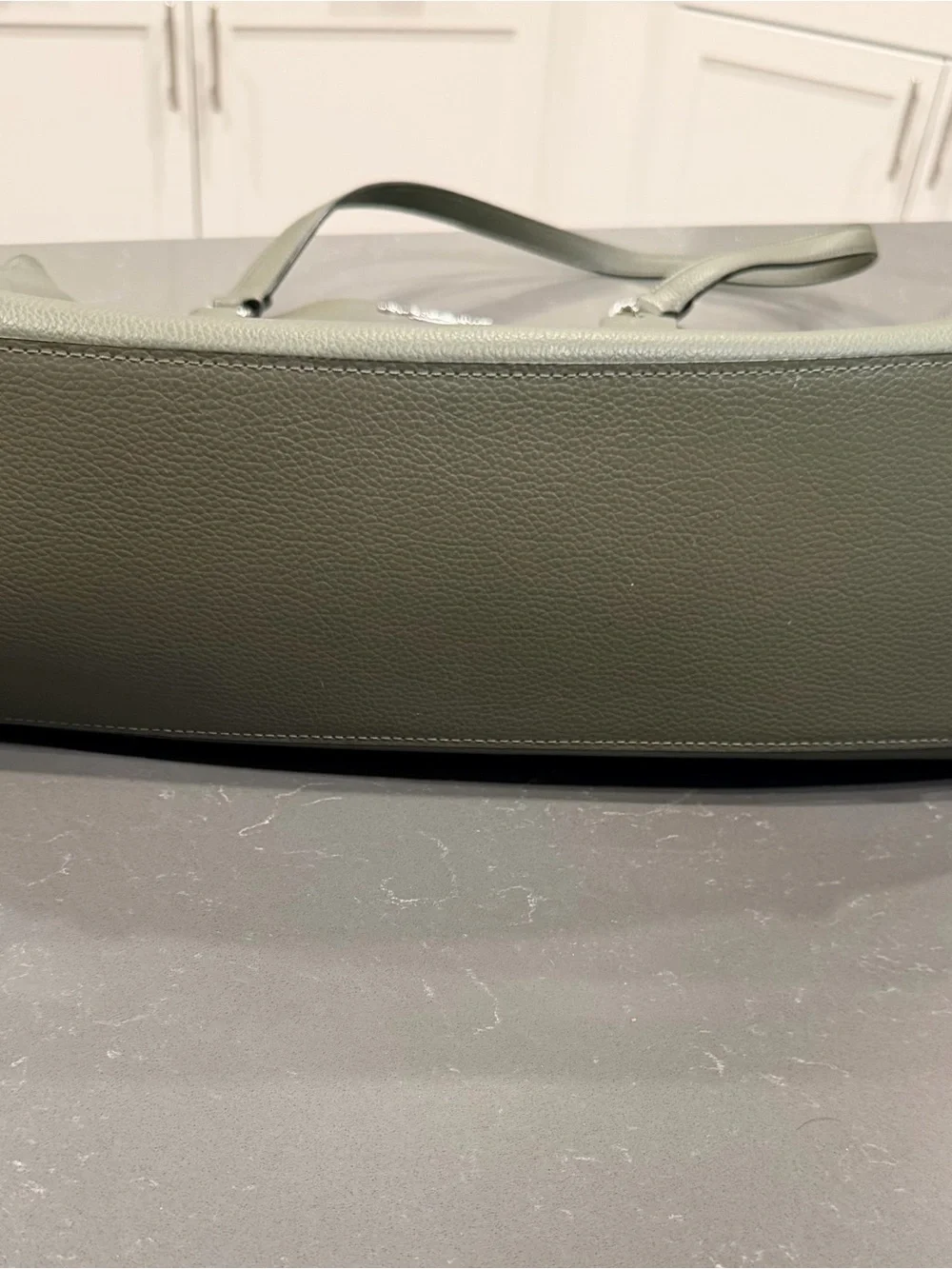 Coach Olive-Tone Leather Tote with Silver Hardware